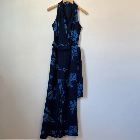 Alex Marie Navy Blue Floral Jumpsuit - Picture 2 of 6